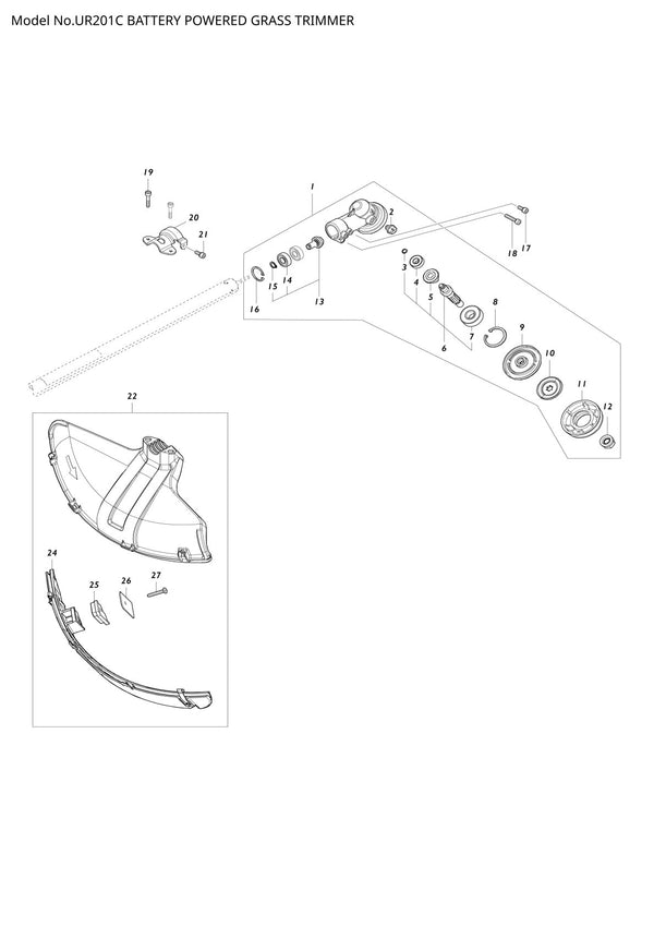 Pièces détachées coupe-herbe sans fil Makita UR201C
