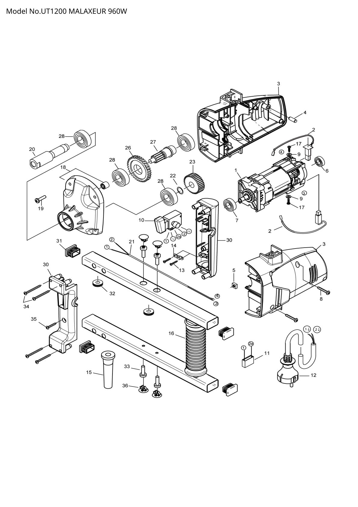 Pièces détachées malaxeur Makita UT1200