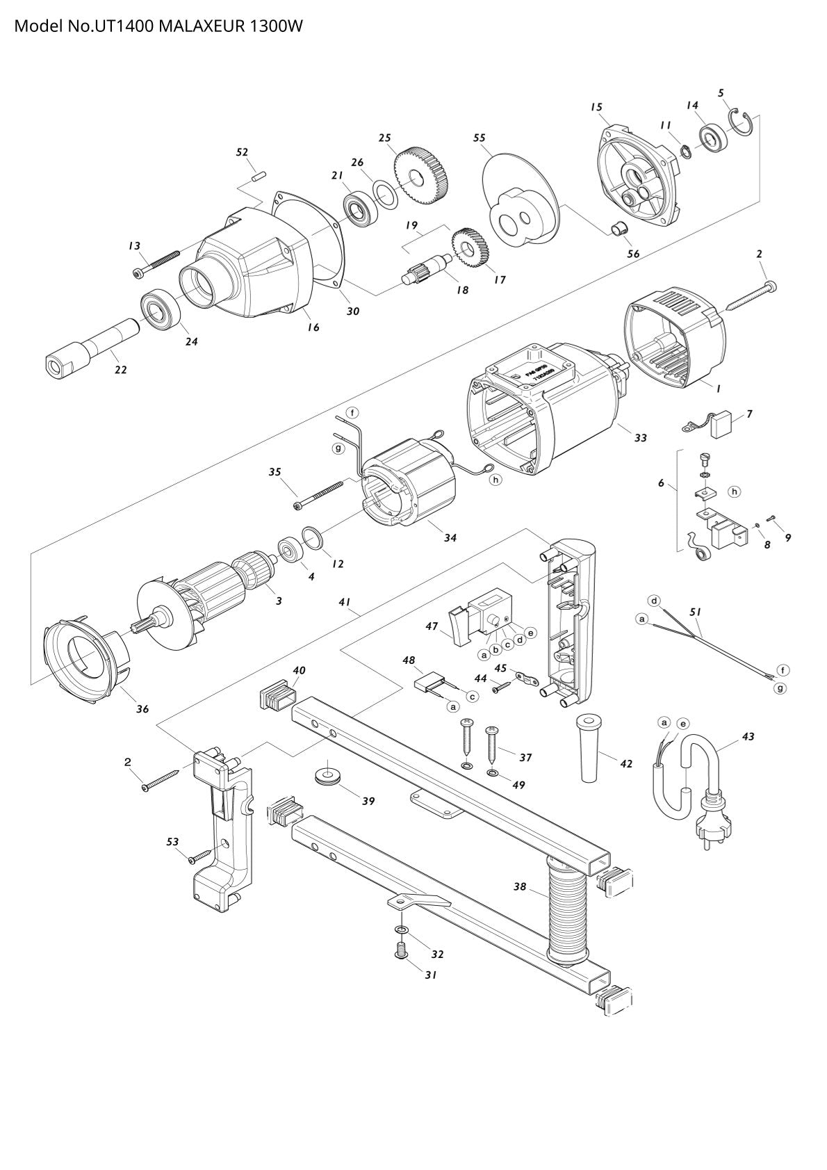 Pièces détachées malaxeur Makita UT1400