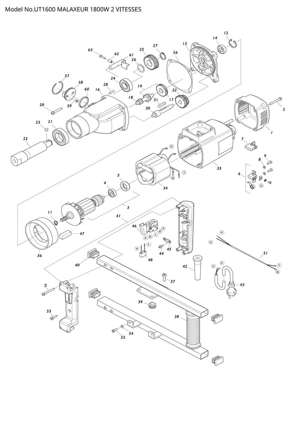 Pièces détachées malaxeur Makita UT1600