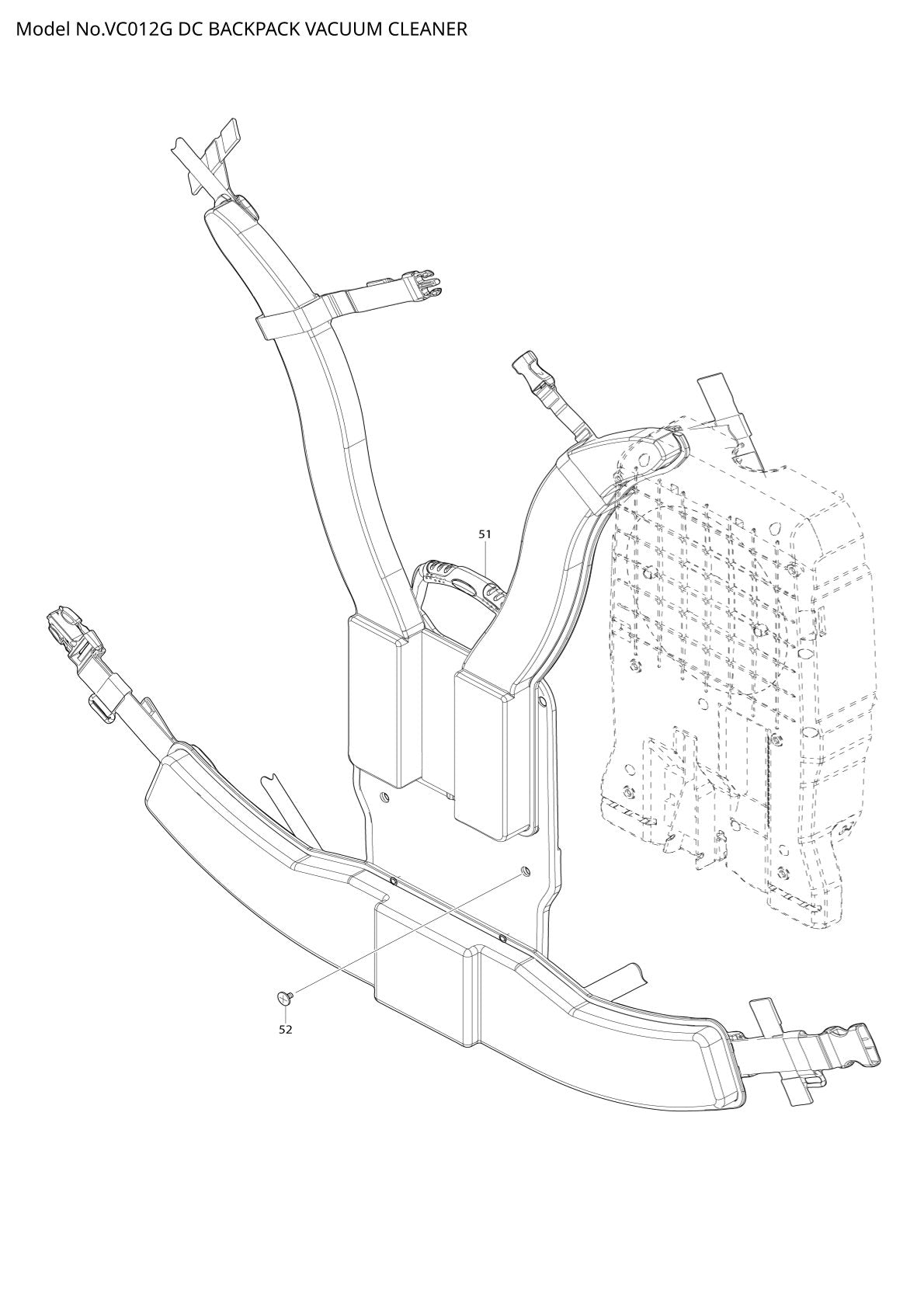 Pièces détachées aspirateur de chantier sans fil Makita VC012G