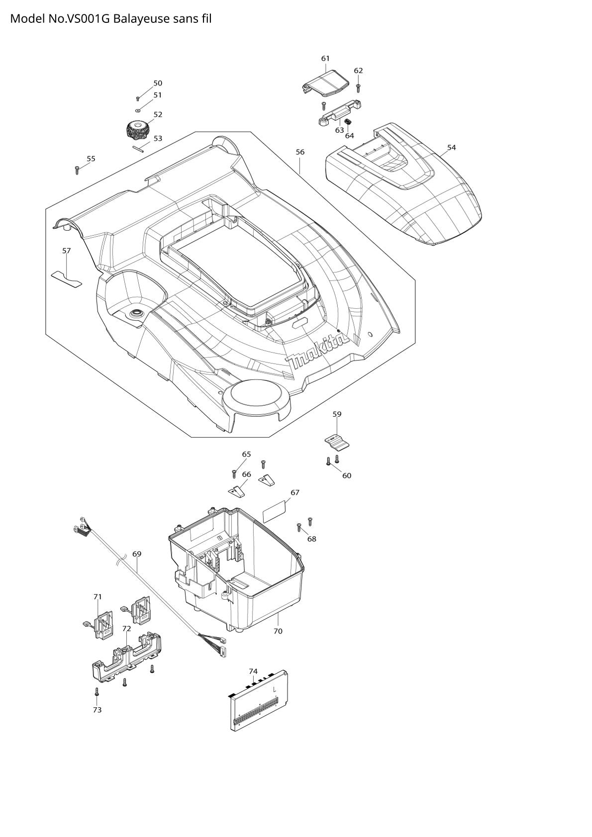 Pièces détachées outil sans fil XGT Makita VS001G