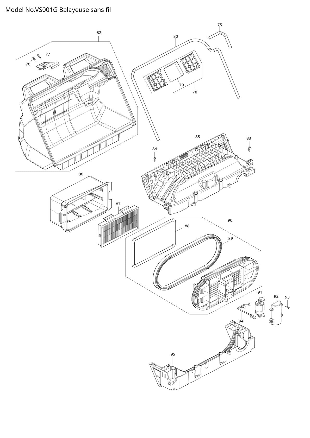 Pièces détachées outil sans fil XGT Makita VS001G