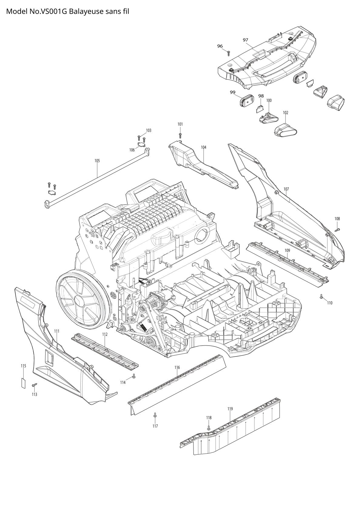 Pièces détachées outil sans fil XGT Makita VS001G