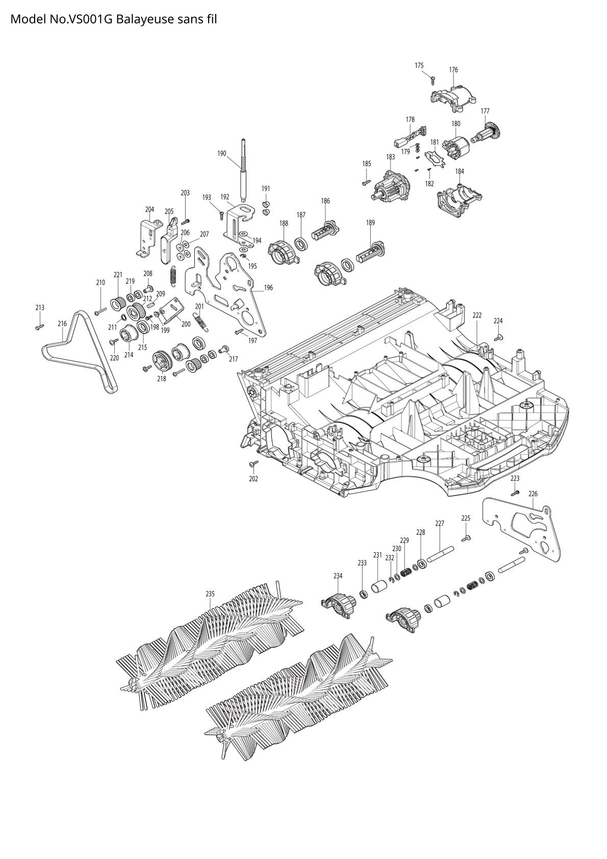 Pièces détachées outil sans fil XGT Makita VS001G