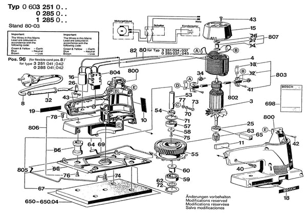 Vue éclatée Bosch 0 600 285 003 - page 1