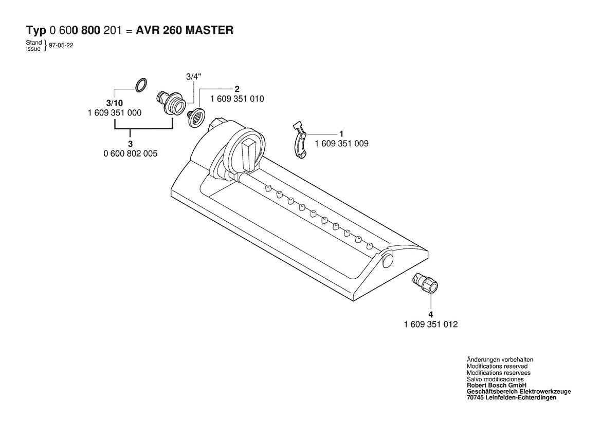 Vue éclatée Bosch AVR 260 0 600 800 201 - page 1