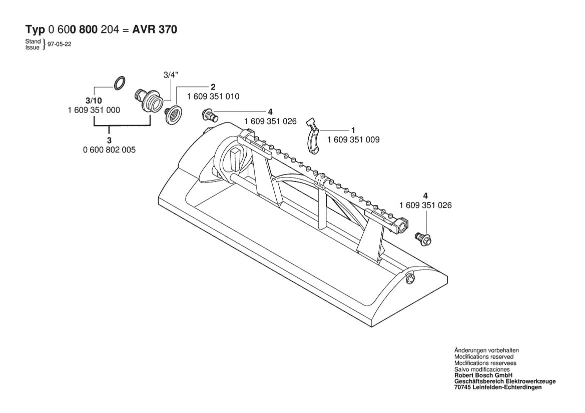 Vue éclatée Bosch AVR 370 0 600 800 204 - page 1