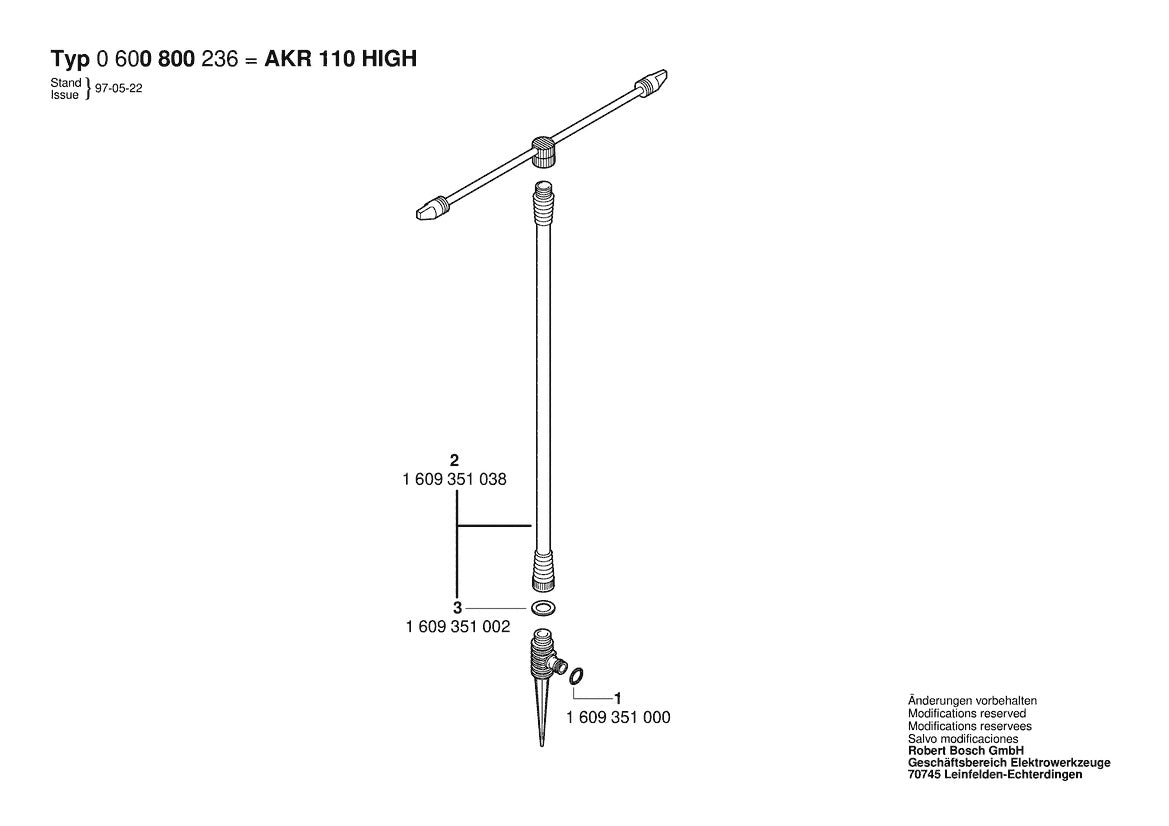 Vue éclatée Bosch AKR 110 HIGH 0 600 800 236 - page 1