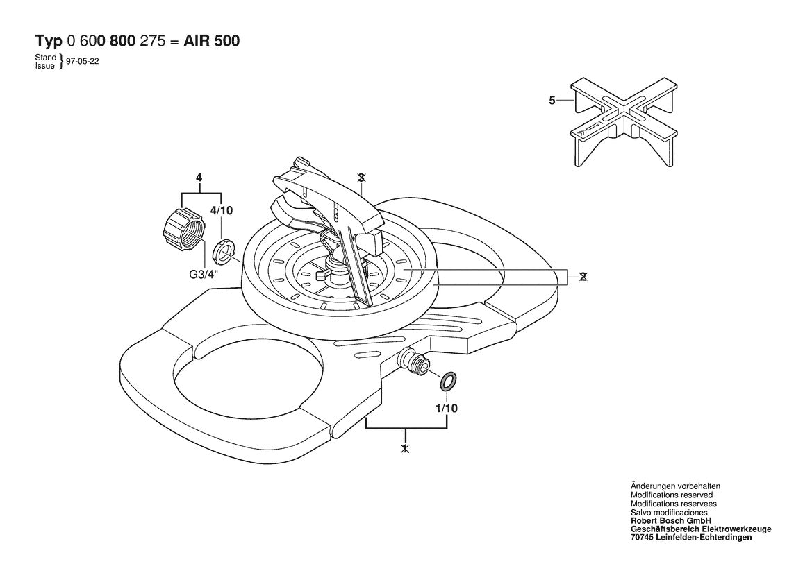 Vue éclatée Bosch AIR 500 INTELLIGENT 0 600 800 275 - page 1