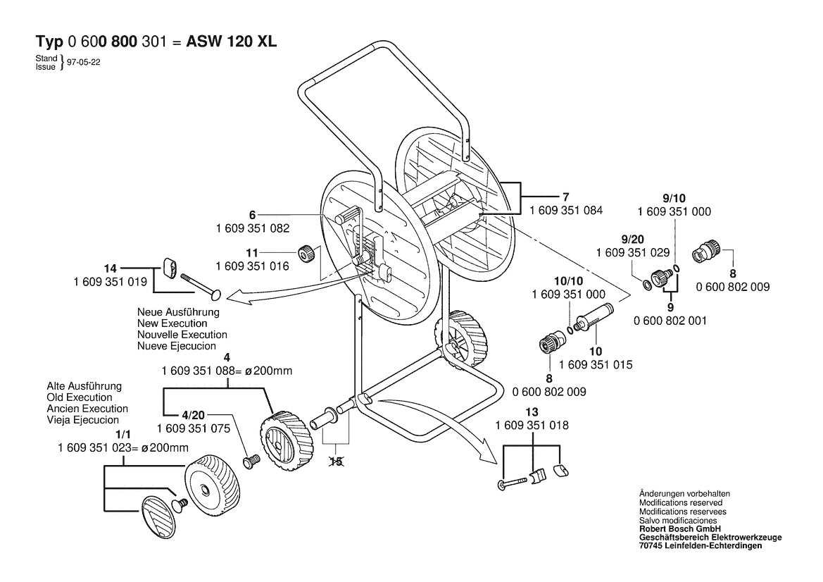 Vue éclatée Bosch ASW 120 XL 0 600 800 301 - page 1