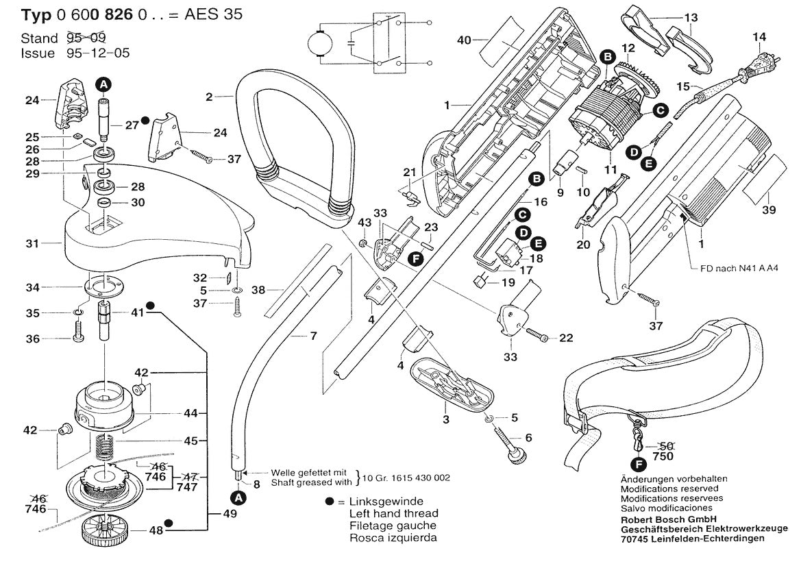 Vue éclatée Bosch AES 35 0 600 826 032 - page 1