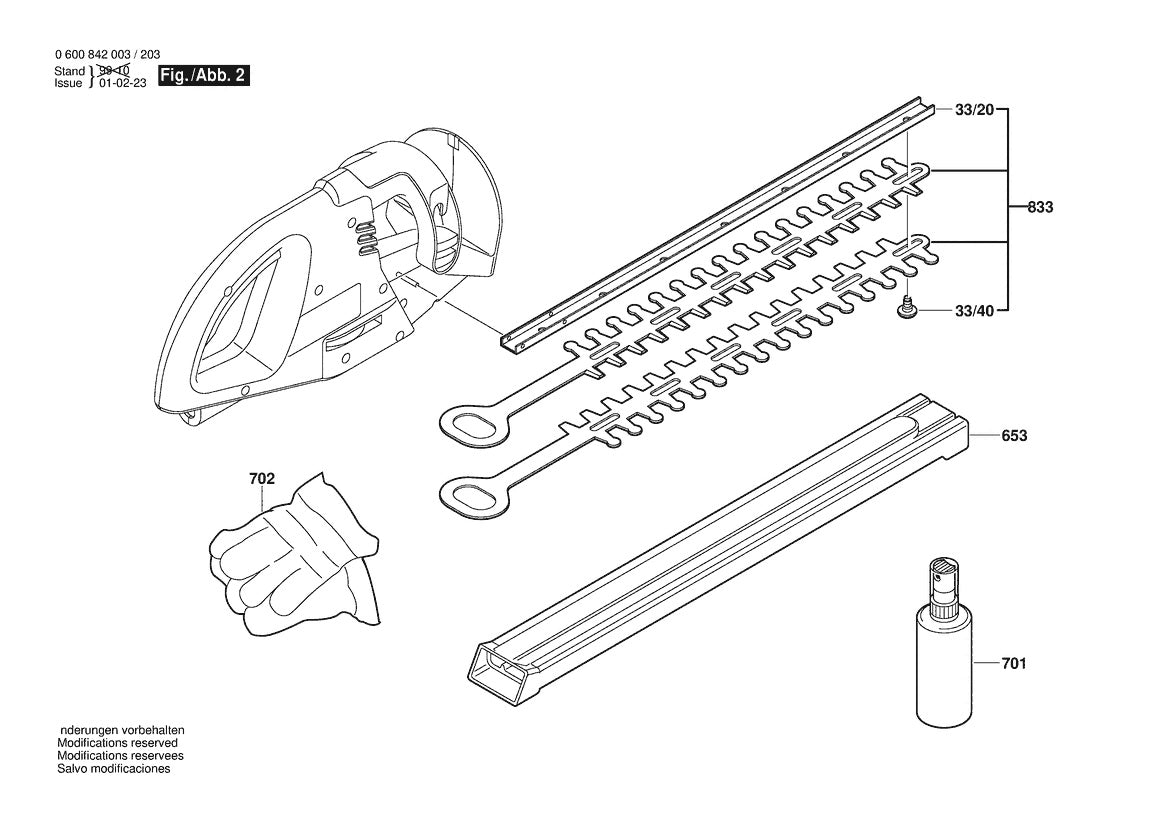 Vue éclatée Bosch AHS 3-15 0 600 842 232 - page 2