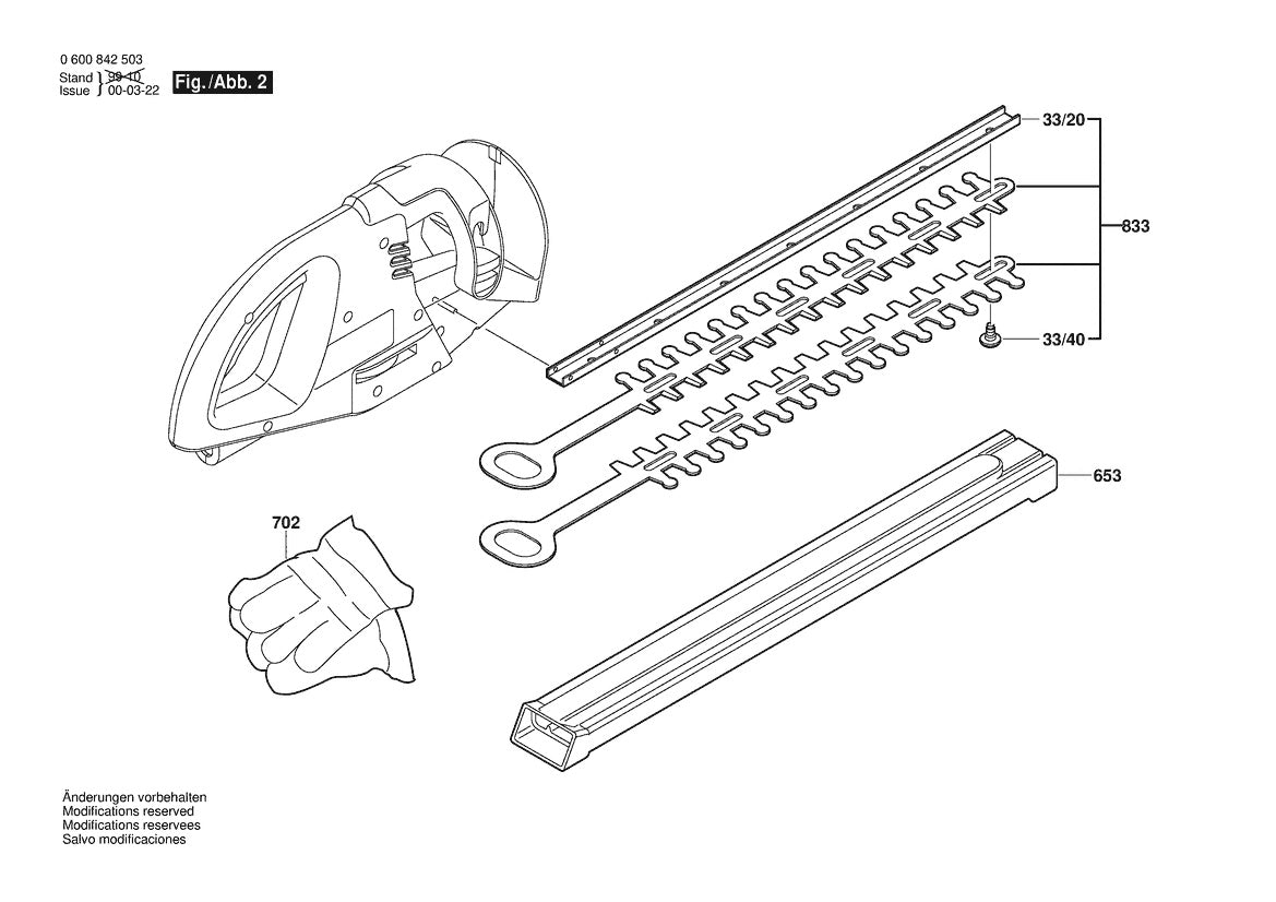 Vue éclatée Bosch AHS 3-15 0 600 842 503 - page 2
