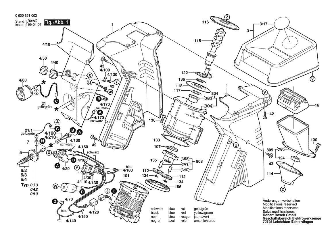 Vue éclatée Bosch AXT 16-30 0 600 851 032 - page 1