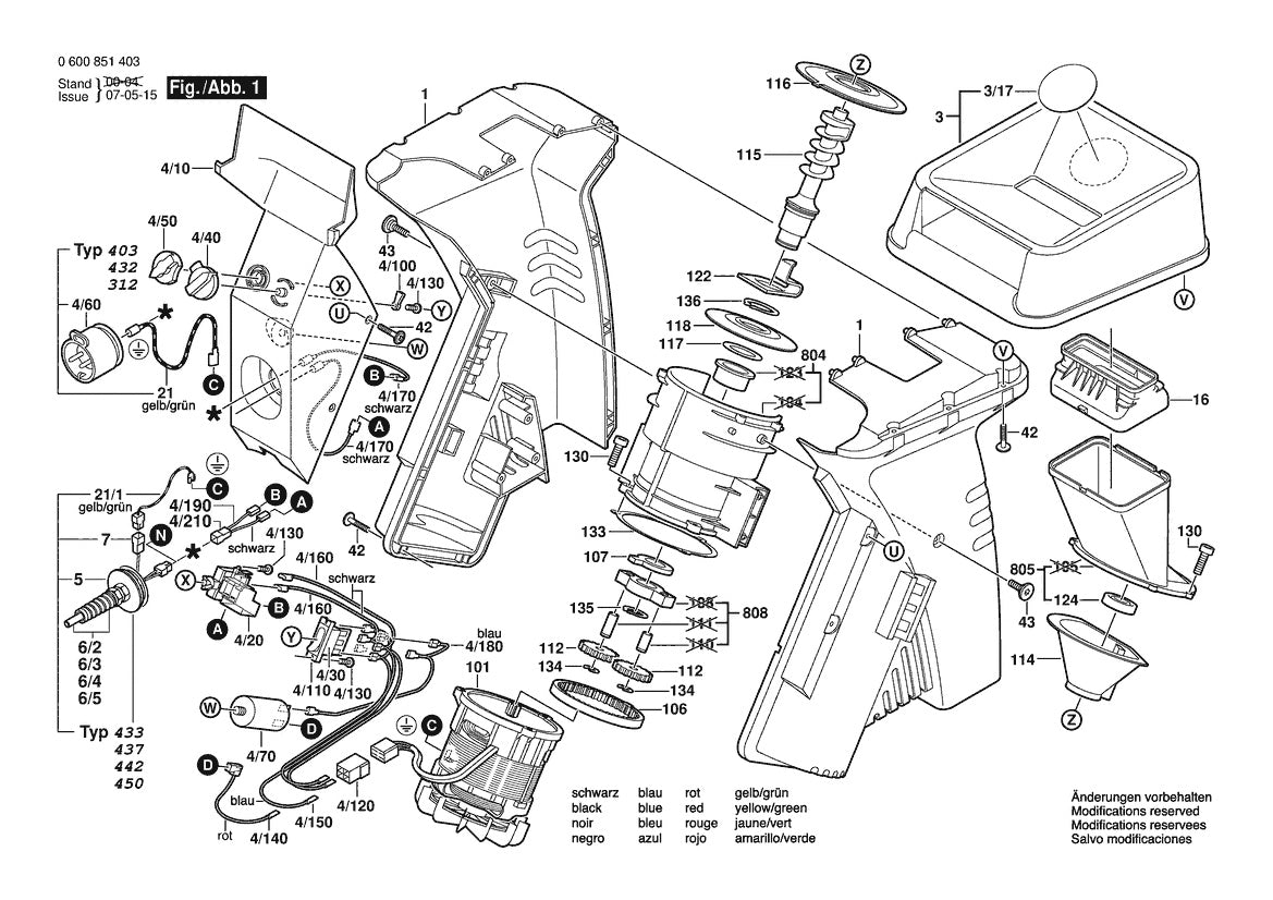 Vue éclatée Bosch AXT 2000 HP 0 600 851 432 - page 1