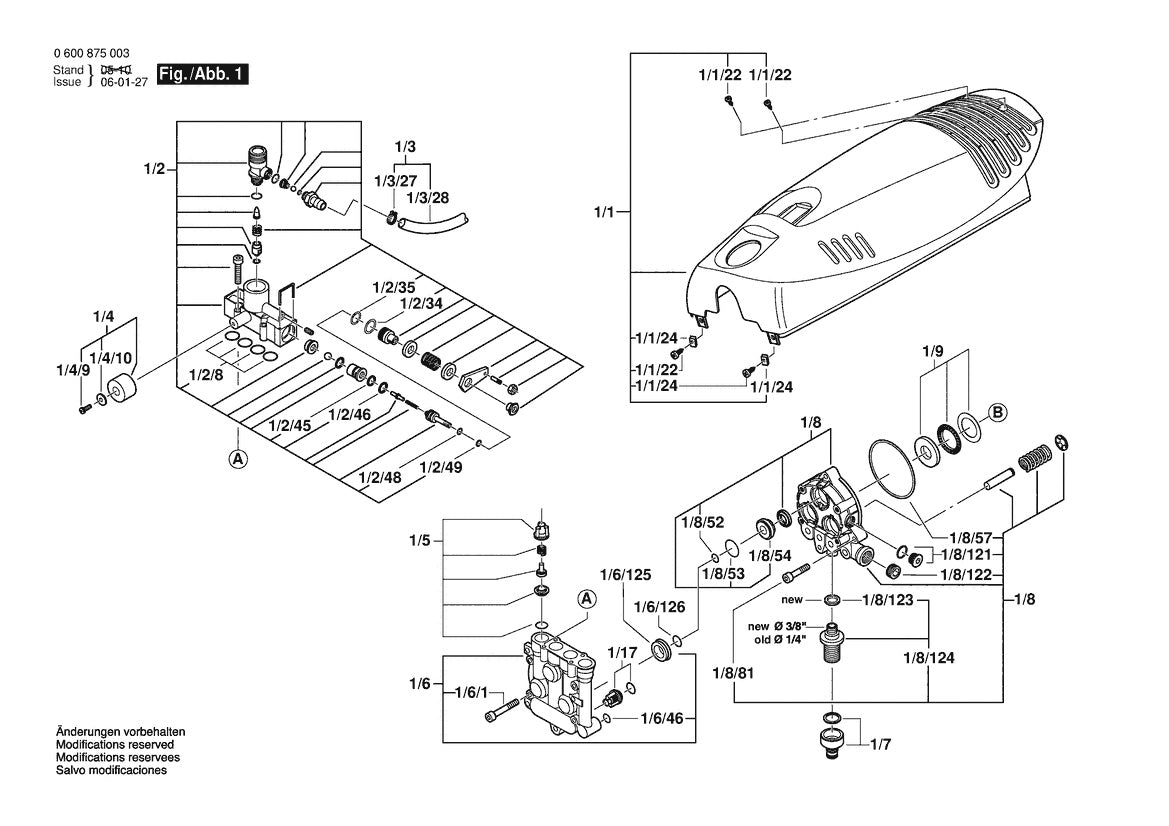 Vue éclatée Bosch AQUATAK 1500 SI 0 600 875 032 - page 1