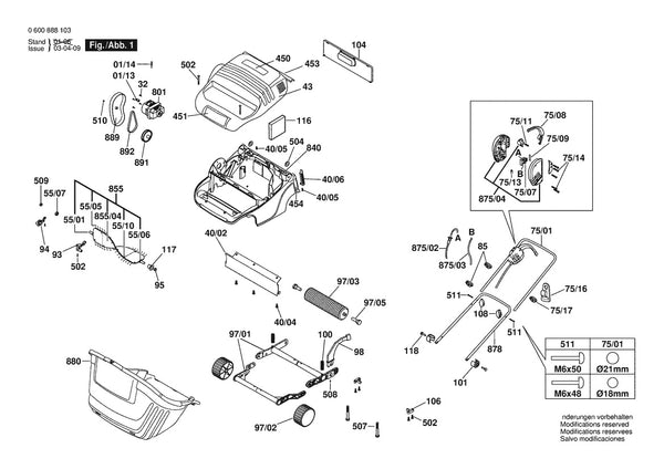 Vue éclatée Bosch AMR 32 F 0 600 888 132 - page 1