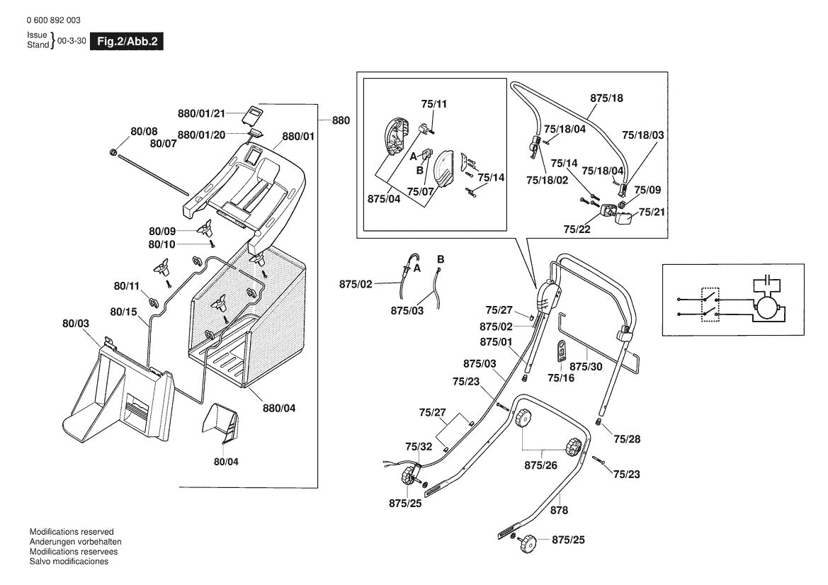 Vue éclatée Bosch ARM 36 0 600 892 032 - page 2