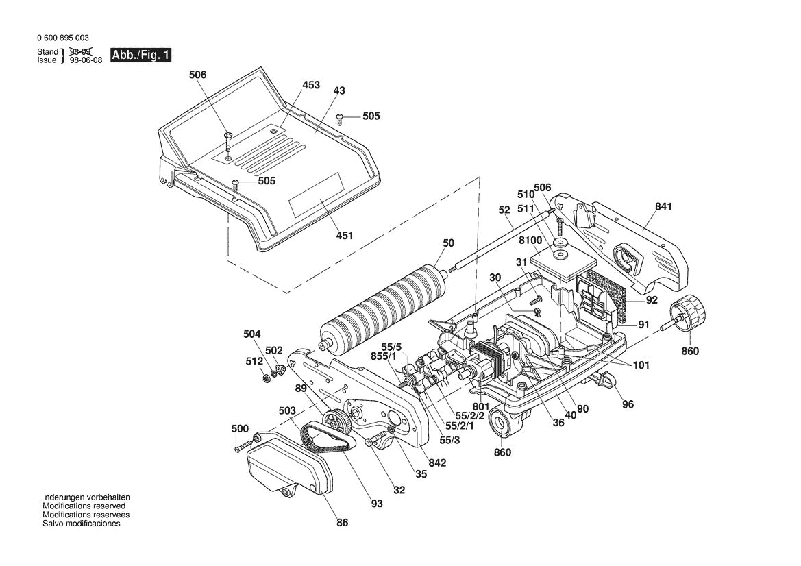 Vue éclatée Bosch AMR 30 0 600 895 003 - page 1