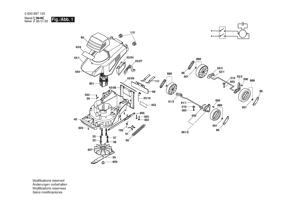 Vue éclatée Bosch ARM 32 E 0 600 897 103 - page 1