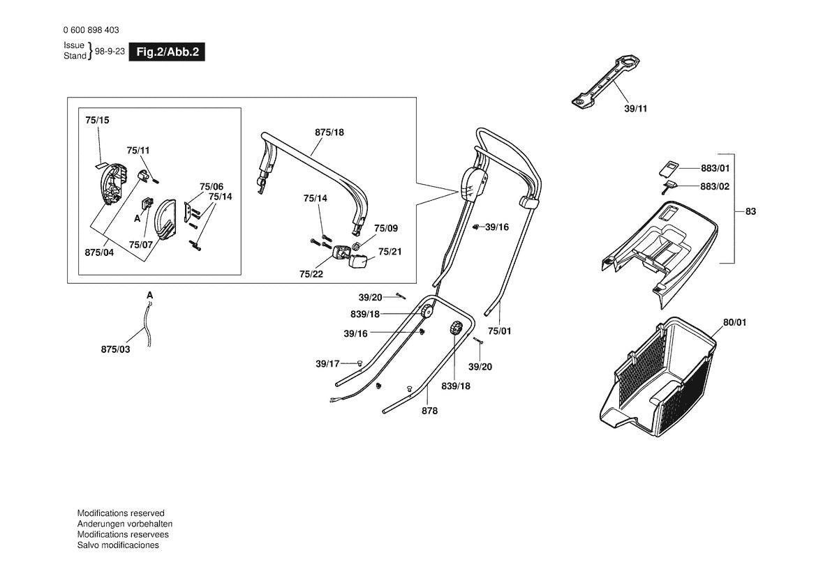 Vue éclatée Bosch ARM 32-17 ACCU 0 600 898 403 - page 2