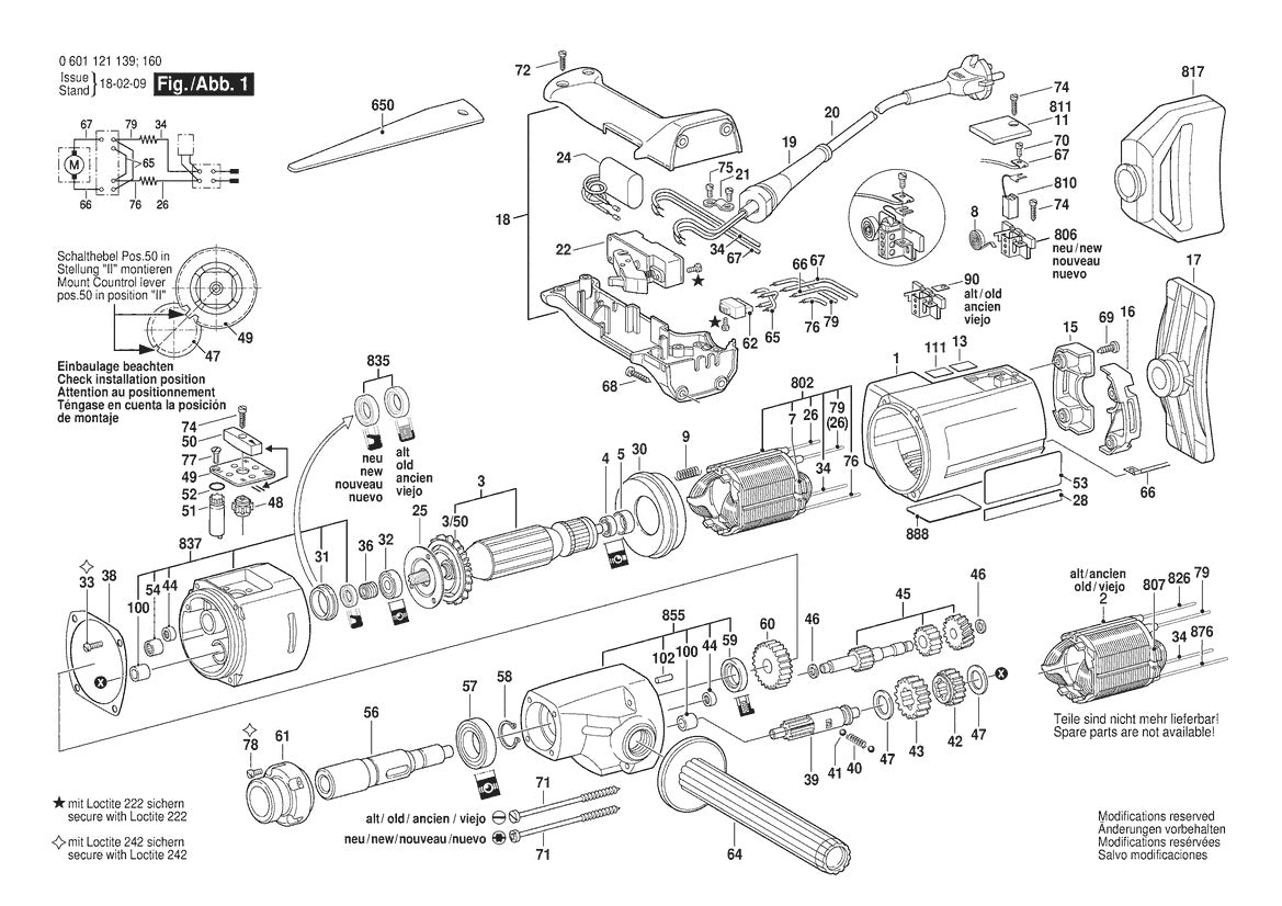 Vue éclatée Bosch GBM 23-2 0 601 121 160 - page 1