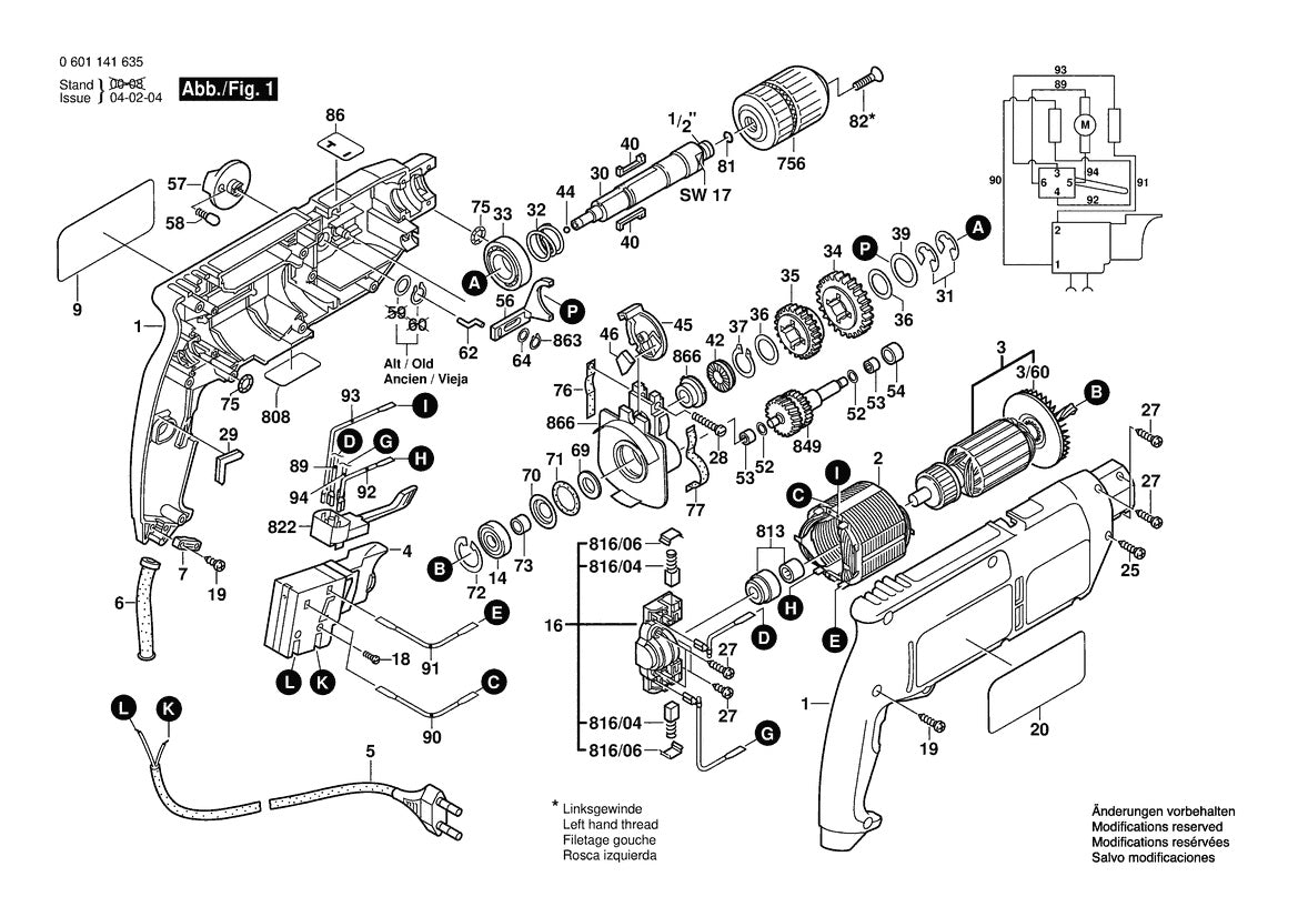 Vue éclatée Bosch B6600 0 601 141 635 - page 1