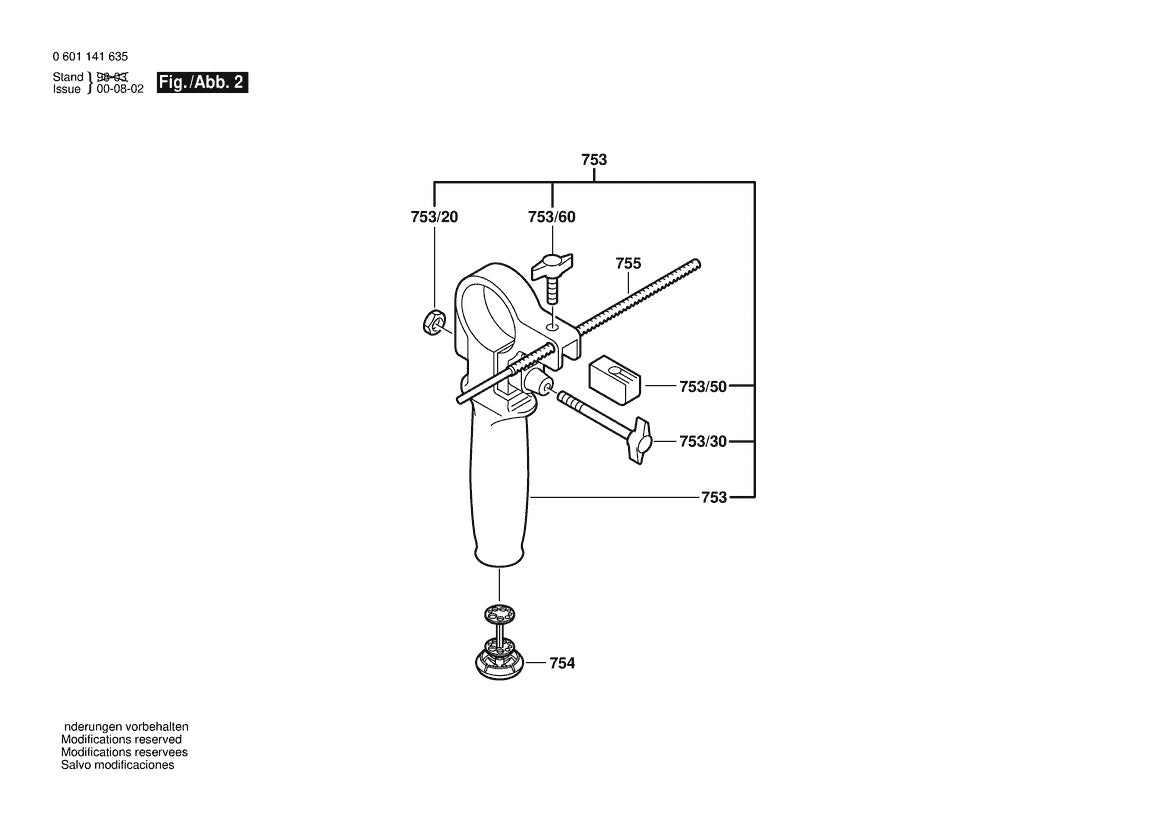 Vue éclatée Bosch B6600 0 601 141 635 - page 2
