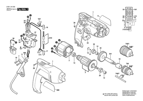 Vue éclatée Bosch GBM 450 RE 0 601 144 503 - page 1