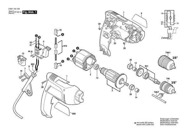Vue éclatée Bosch GBM 6 0 601 145 165 - page 1