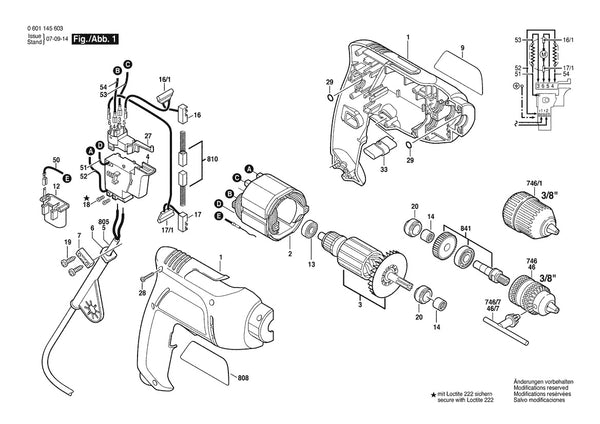 Vue éclatée Bosch GBM 6 RE 0 601 145 668 - page 1