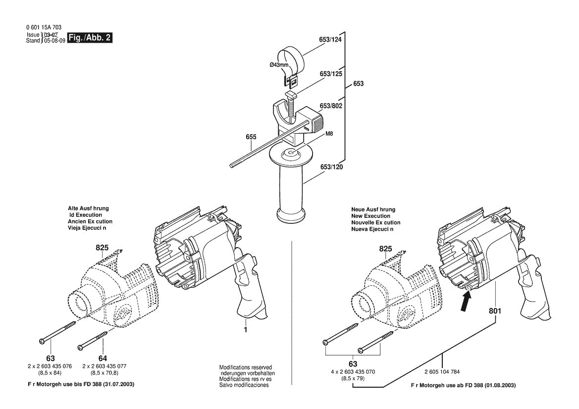 Vue éclatée Bosch GSB 2200 0 601 15A 703 - page 2