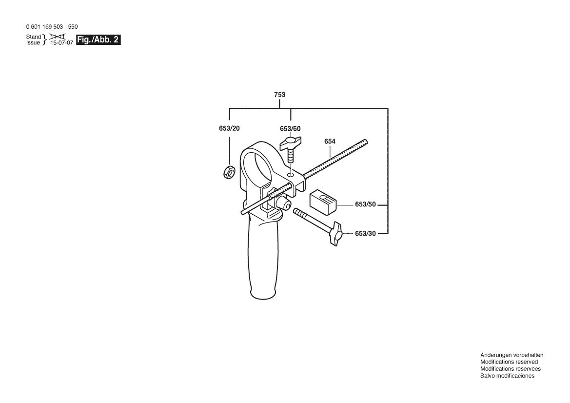 Vue éclatée Bosch GBM 13-2 RE 0 601 169 532 - page 2