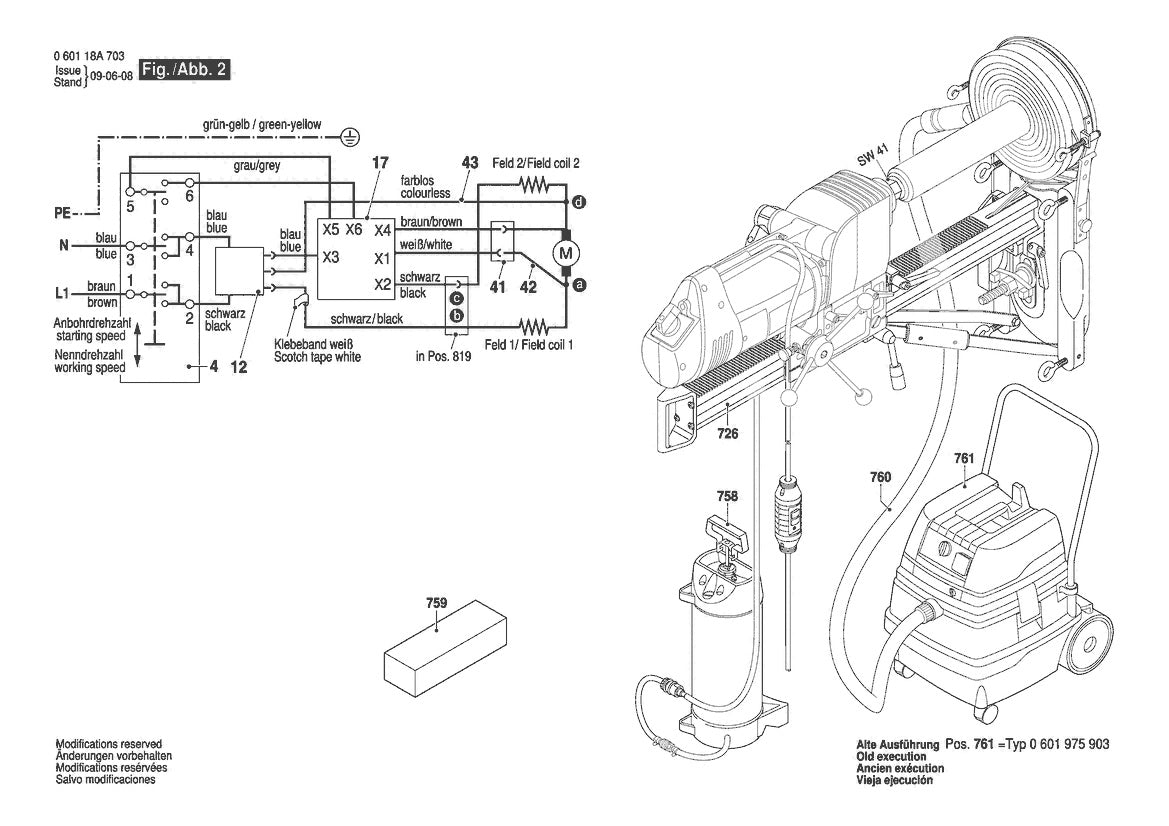 Vue éclatée Bosch GDB 2200 WE 0 601 18A 742 - page 2