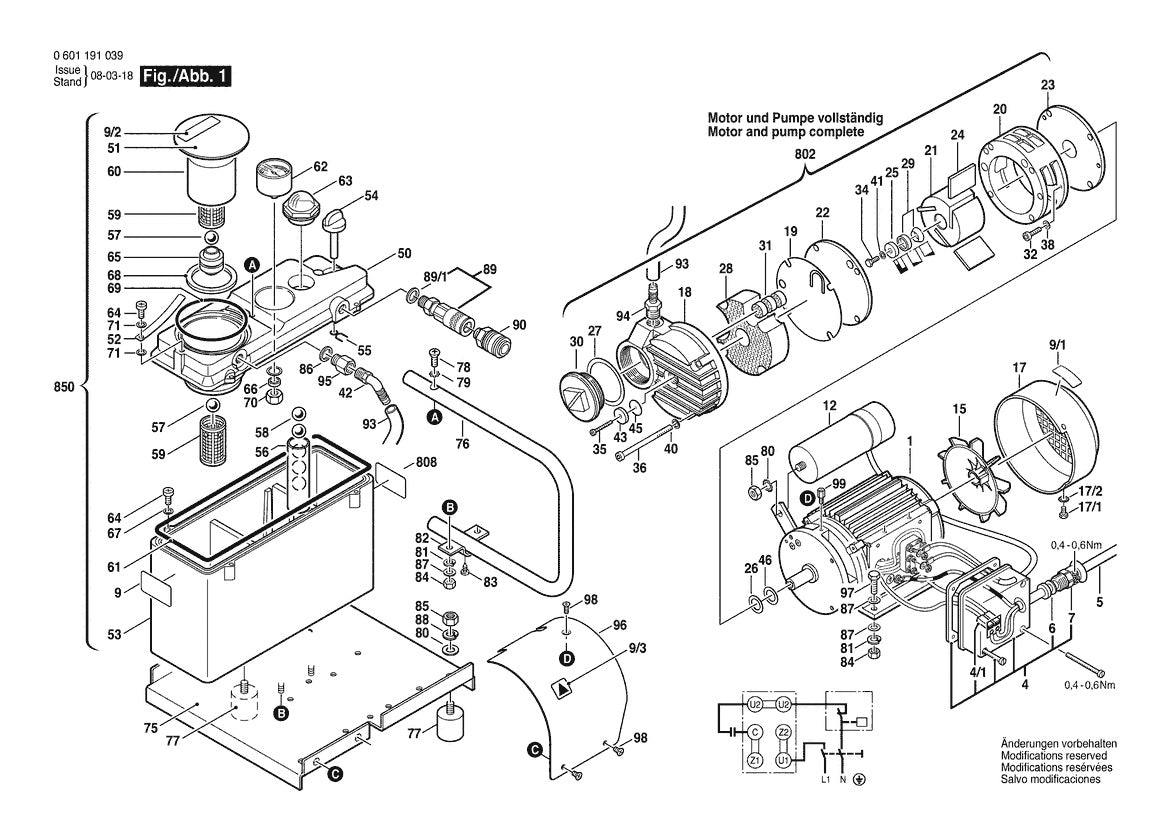 Vue éclatée Bosch GVP 140 120V 0 601 191 039 - page 1