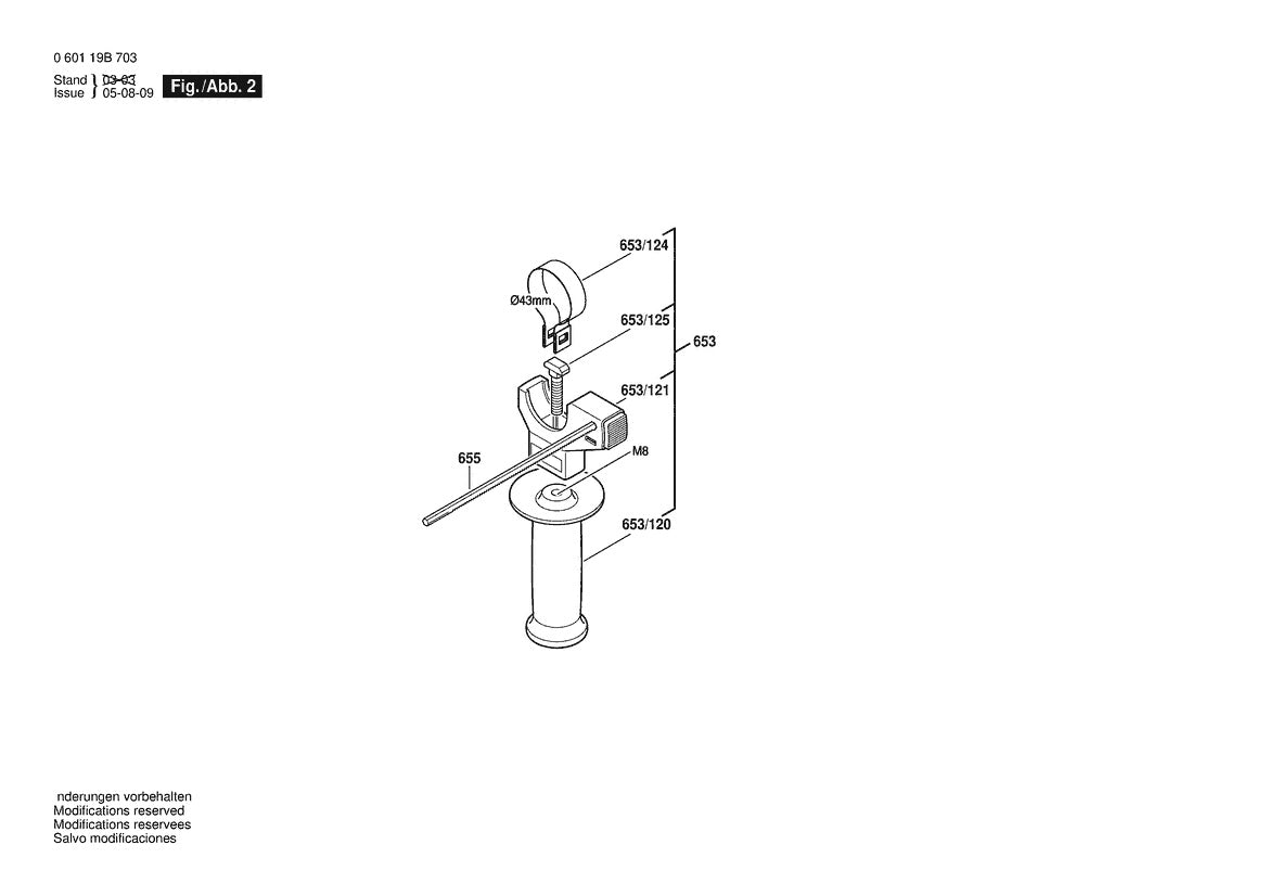Vue éclatée Bosch GSB 20-2 RCE SK 0 601 19B 732 - page 2