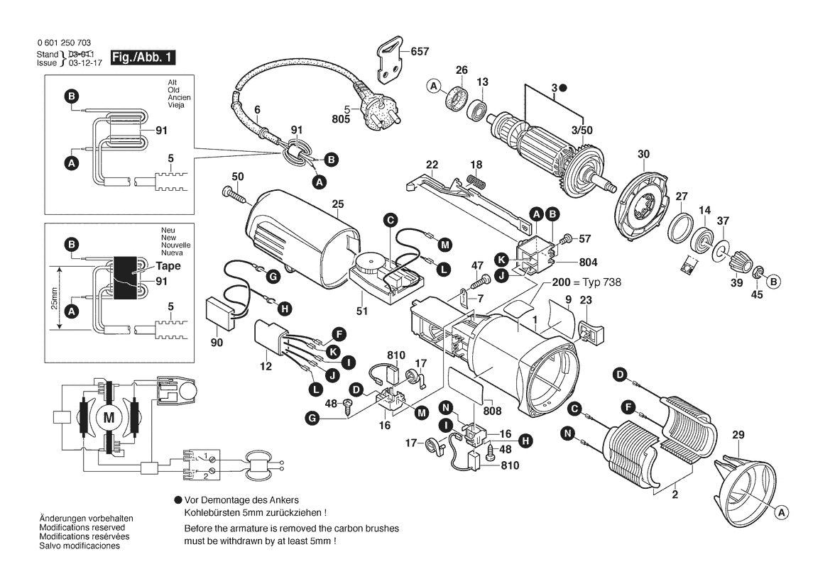 Vue éclatée Bosch GEX 150 TURBO 0 601 250 732 - page 1