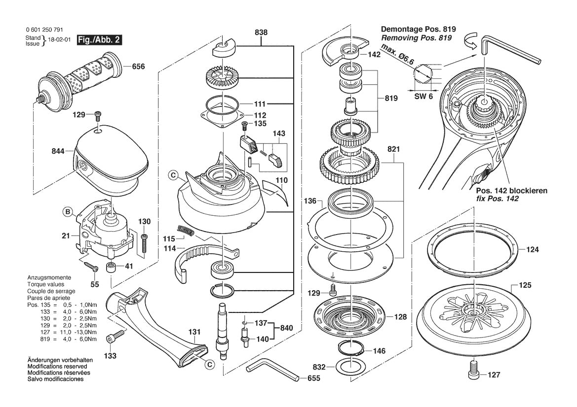 Vue éclatée Bosch GEX 150 TURBO 0 601 250 791 - page 2