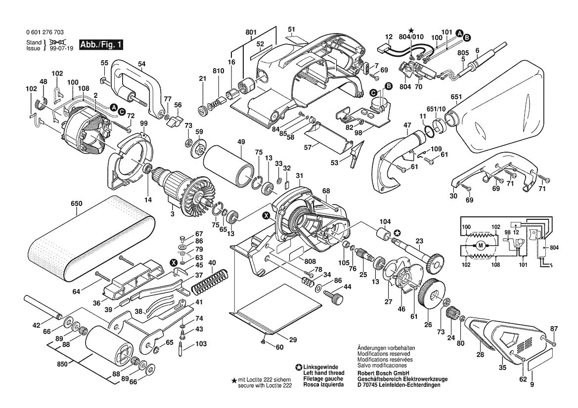 Vue éclatée Bosch GBS 100 AE 0 601 276 703 - page 1