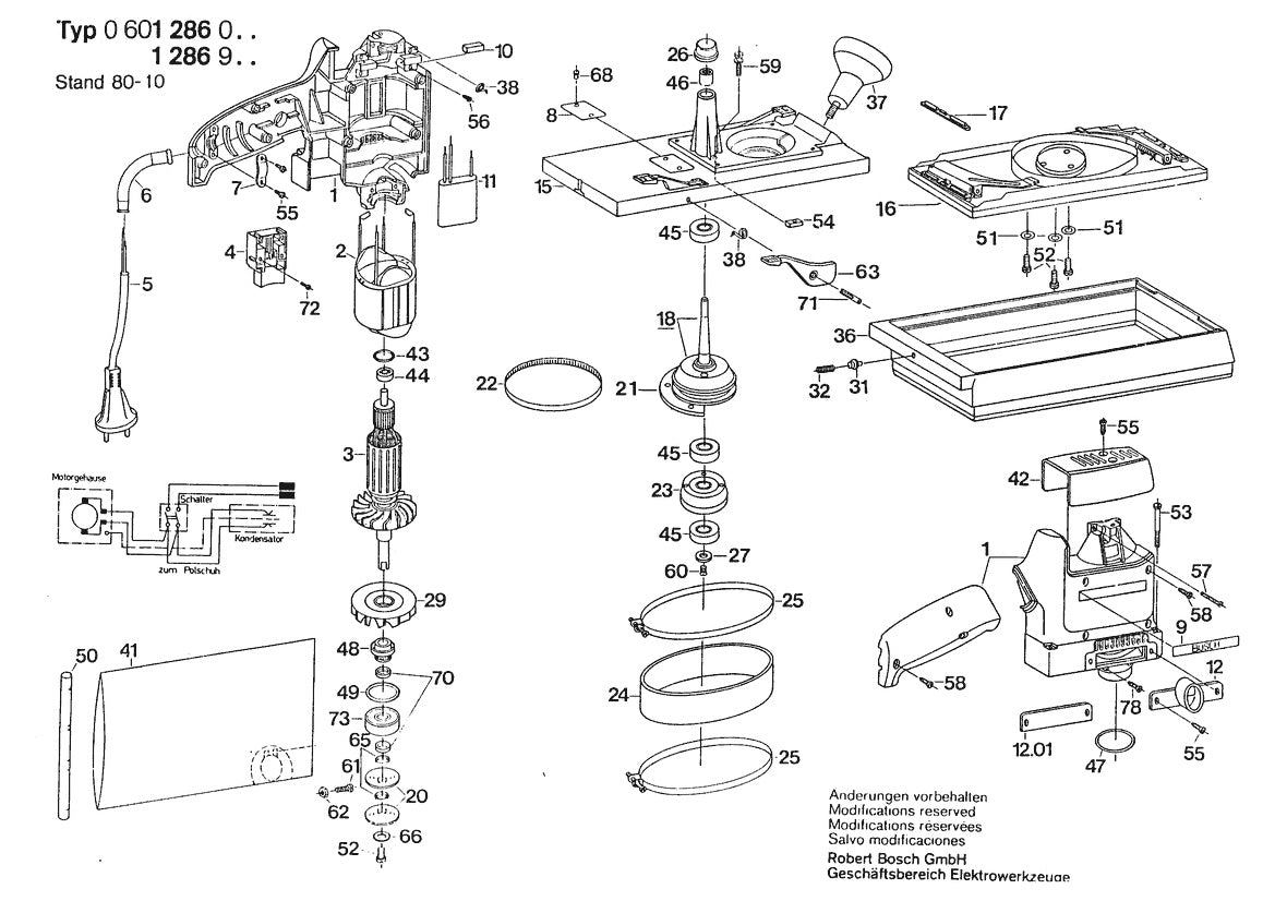 Vue éclatée Bosch 0 601 286 903 - page 1