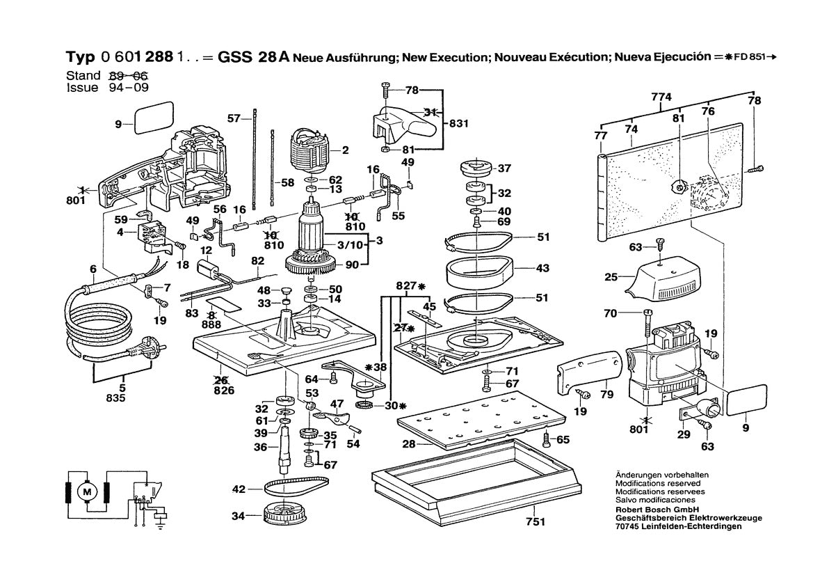 Vue éclatée Bosch GSS 28 A 0 601 288 132 - page 1