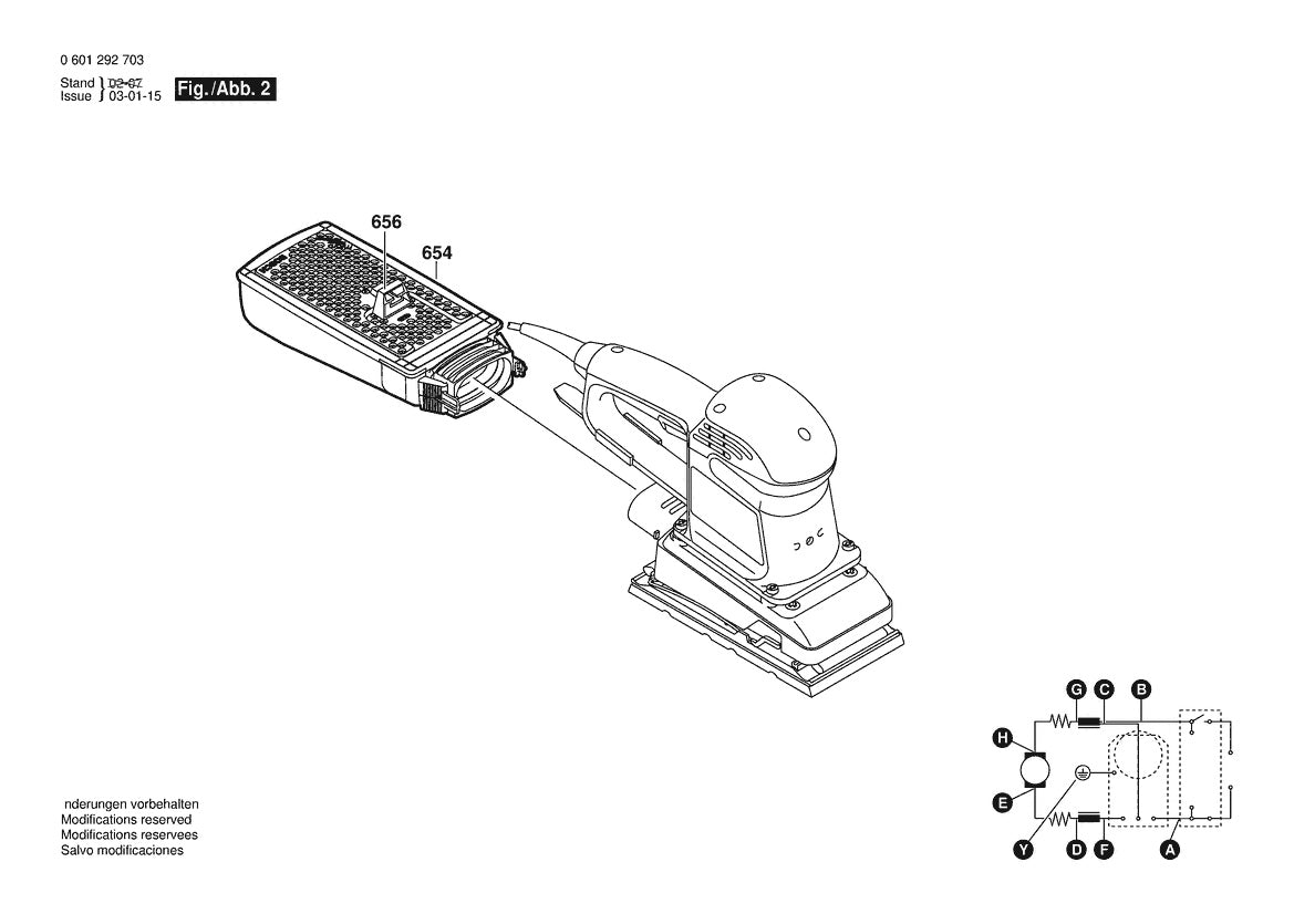 Vue éclatée Bosch GSS 230 AE 0 601 292 708 - page 2