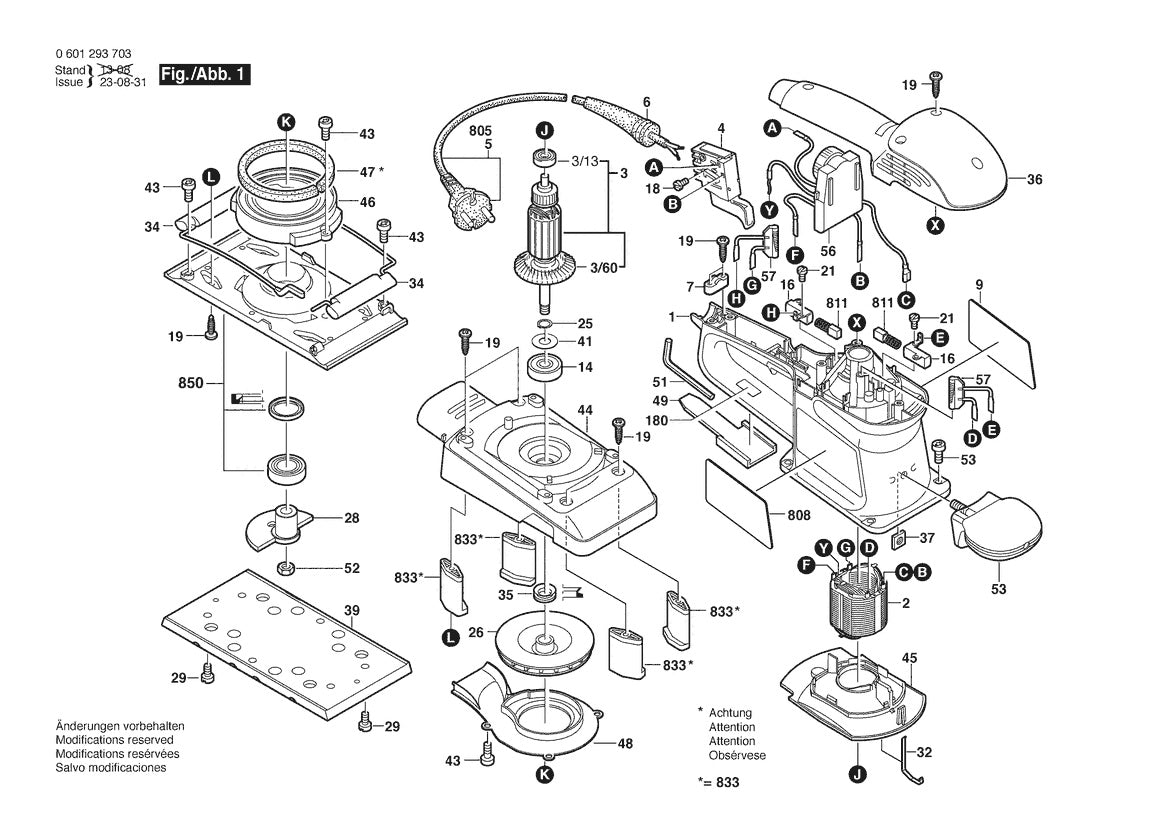 Vue éclatée Bosch GSS 280 AE 0 601 293 703 - page 1