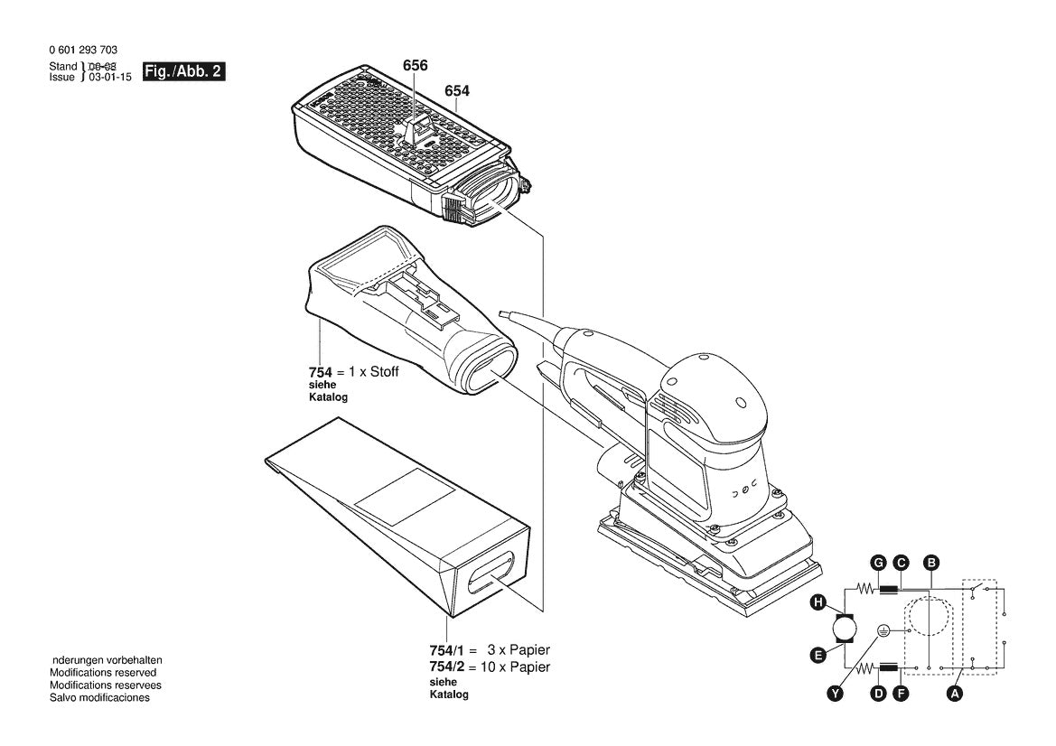 Vue éclatée Bosch GSS 280 AE 0 601 293 732 - page 2