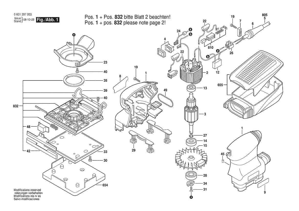 Vue éclatée Bosch GSS140A Bare Tool 11 0 601 297 005 - page 1
