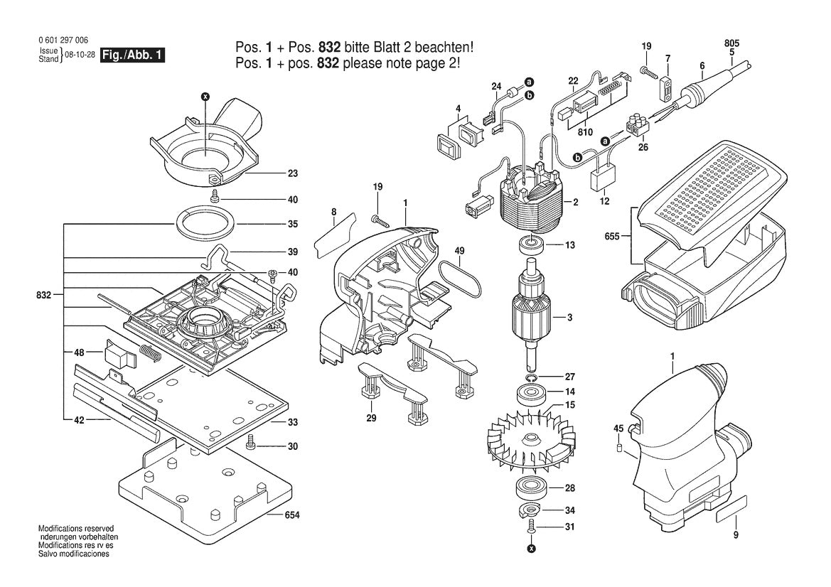 Vue éclatée Bosch GSS140A Bare Tool 24 0 601 297 006 - page 1
