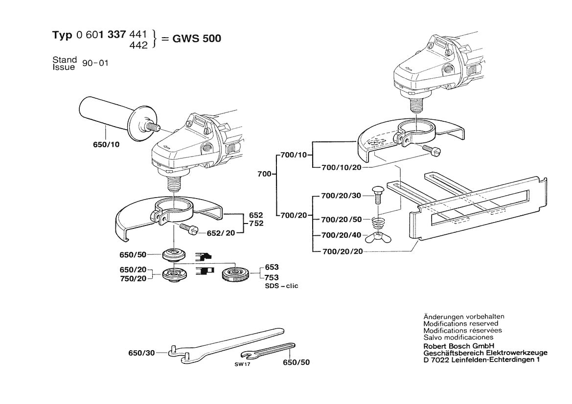 Vue éclatée Bosch GWS 500 0 601 337 441 - page 2
