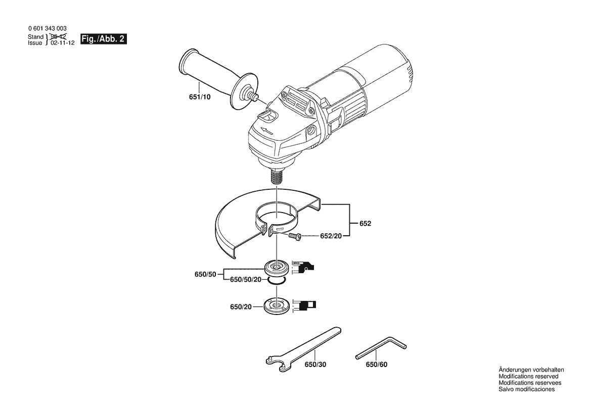 Vue éclatée Bosch GWS 9-125 CS 0 601 343 048 - page 2