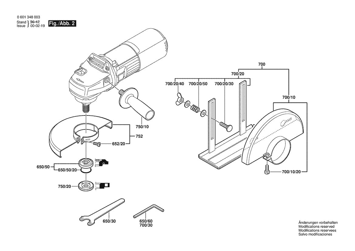 Vue éclatée Bosch GWS 98-125 CS 0 601 348 048 - page 2